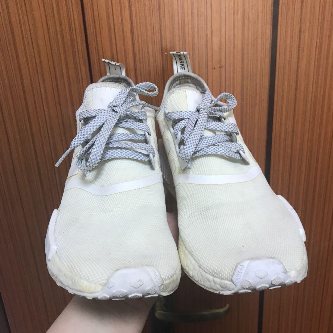 Adidas NMD R1 Triple White Reflective US 8 Men s Fashion Footwear Sneakers on Carousell