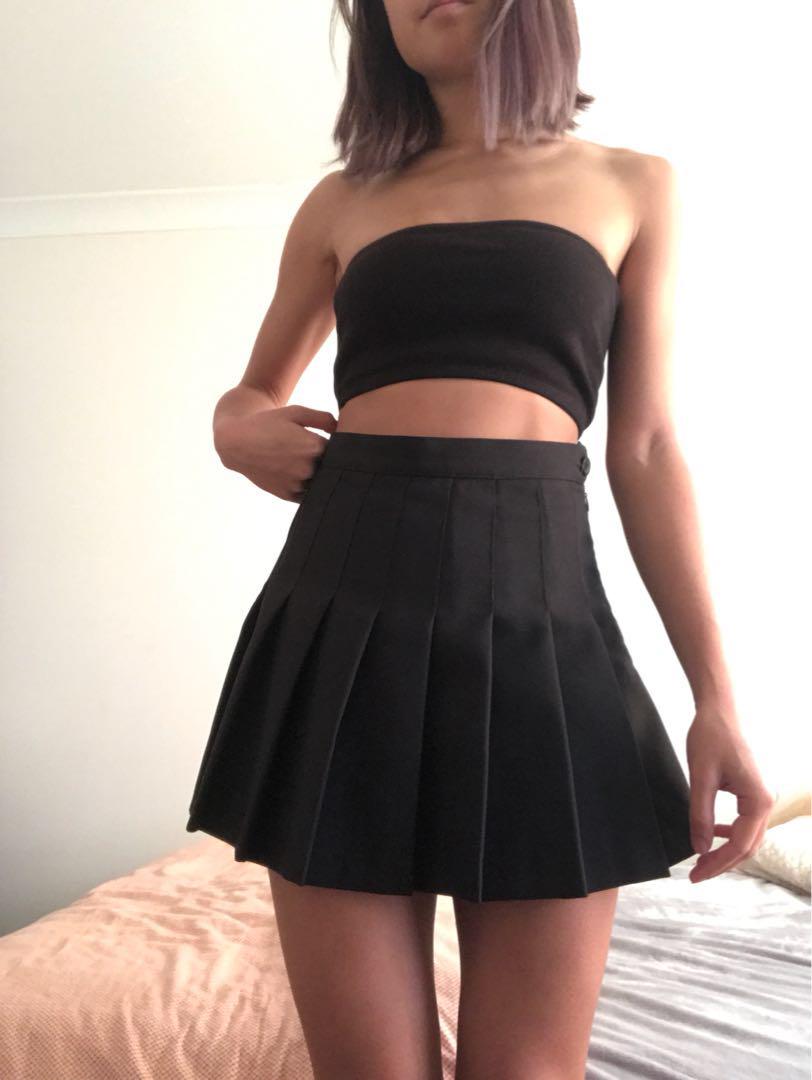 Black tennis skirt american apparel deals