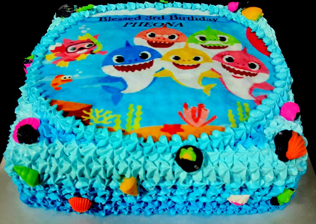 Baby Shark Theme Cake Food Drinks Baked Goods On Carousell