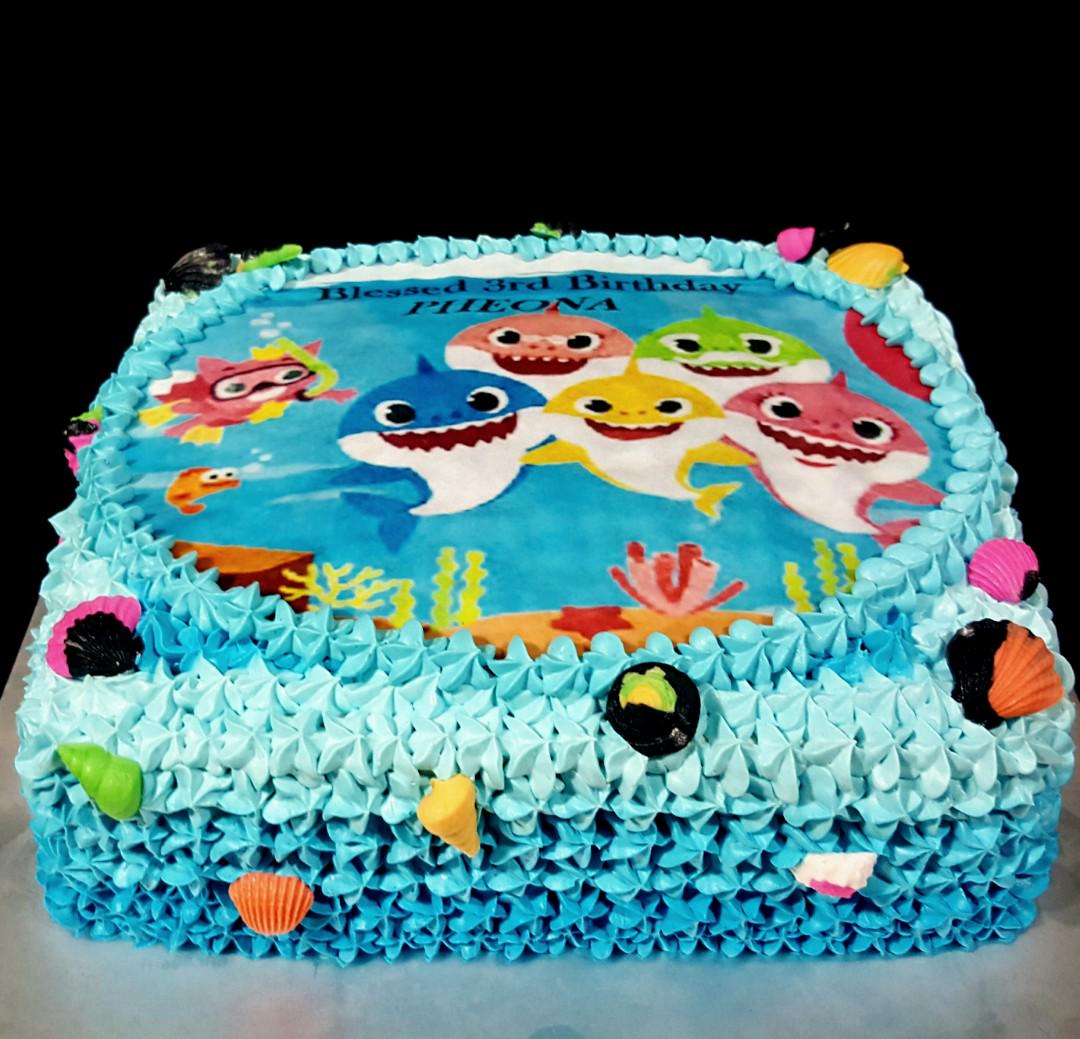 Baby Shark Theme Cake Food Drinks Baked Goods On Carousell