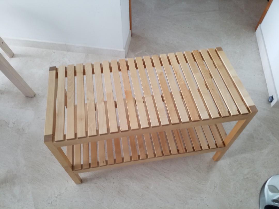 BATHROOM BENCH IKEA MOLGER, Furniture & Home Living, Furniture, Shelves