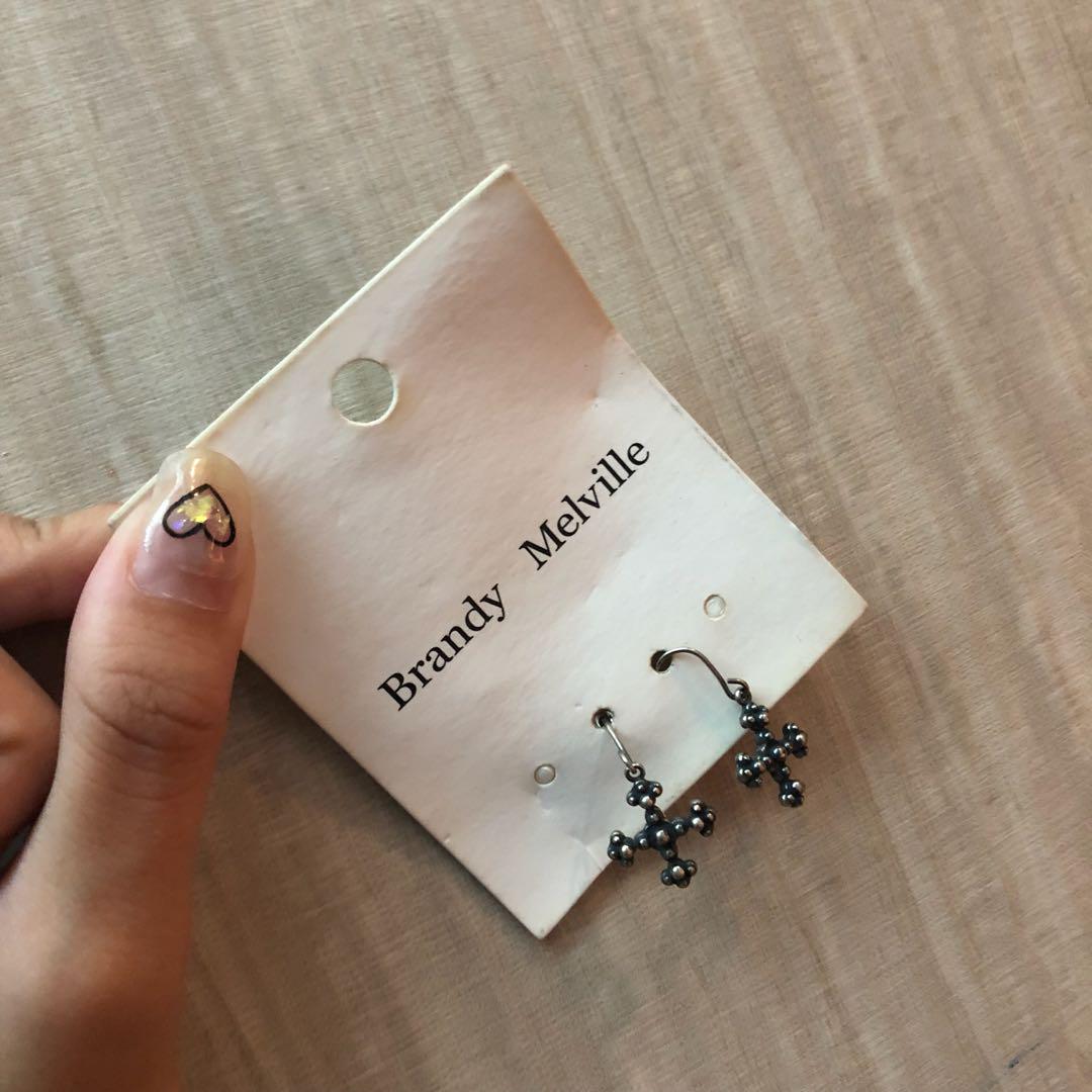 Brandy melville cross earrings top