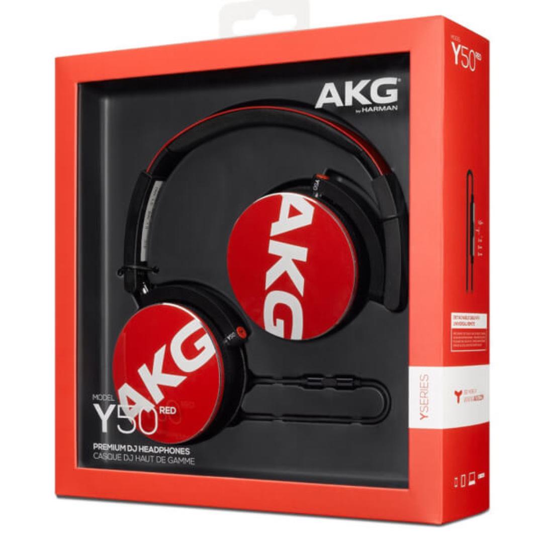 Brand New AKG Y50 Headphones Red Audio Headphones Headsets on Carousell