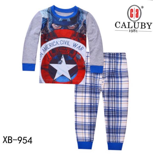 Captain America Pyjamas Set Babies Kids Boys Apparel 4 To 7 Years On Carousell
