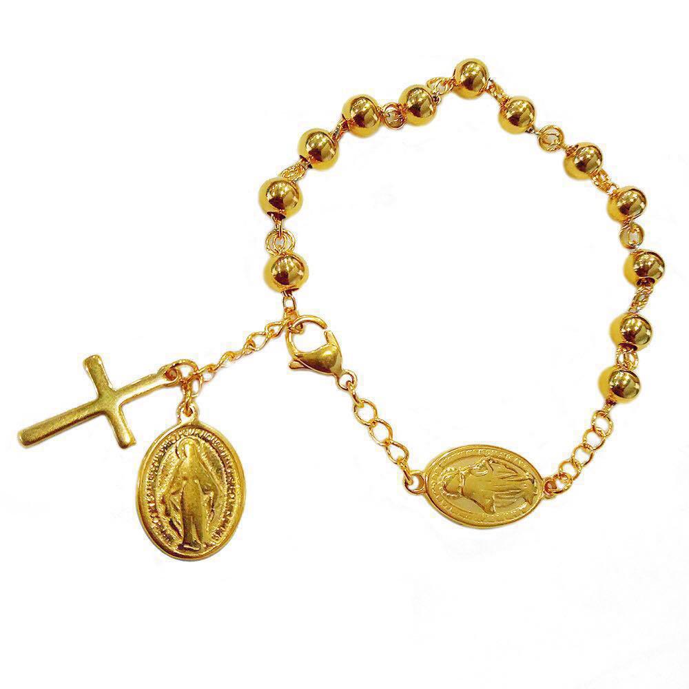 Baby Gold ID Bracelet  Baby Baptism Name Bracelet Catholic Child Engr  LillaDesigns