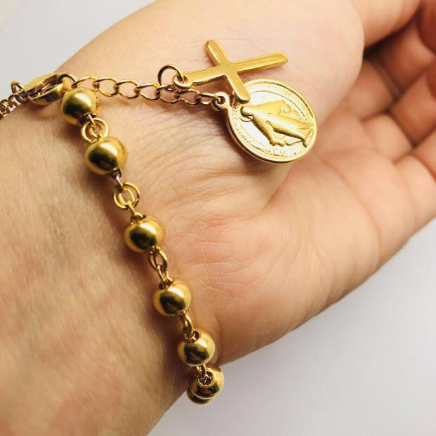Gold cheap catholic bracelets