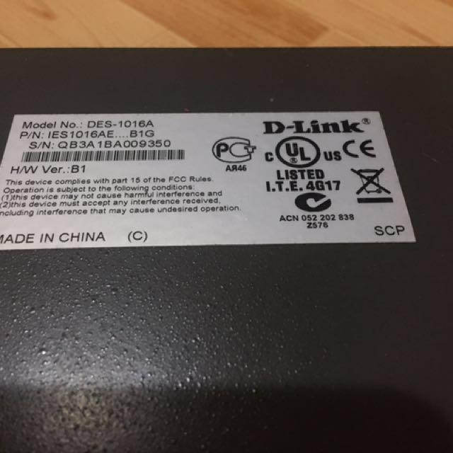 D-link Ethernet Desktop Switch (Category: Networking) located in Cabuyao City. Submitted by astro.moon (Listing ID 124628939, Image 2). Description: Key Specifications Expand your Home or Office network with th D-Link 16-Port Desktop Switch HUB 16x 10/100 Mbps Fast Ethernet ports Auto MDI/MDIX crossover for all ports Store-and-forward switching scheme Full/half-duplex for Ethernet/Fast Ethernet speeds IEEE 802.3x Flow Control Plug-and-play instal