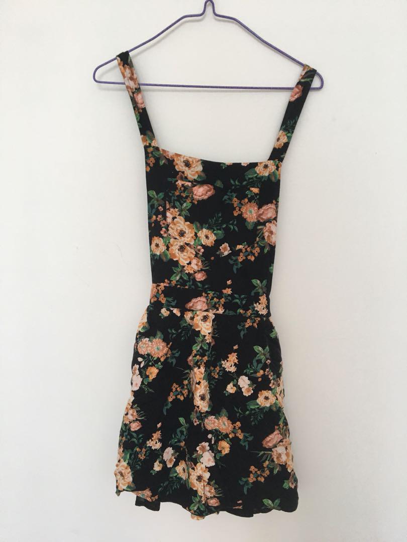 floral overall dress