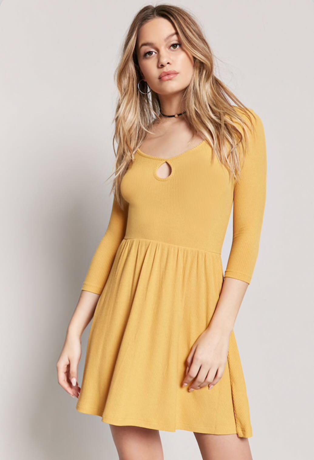 mustard yellow dress forever 21