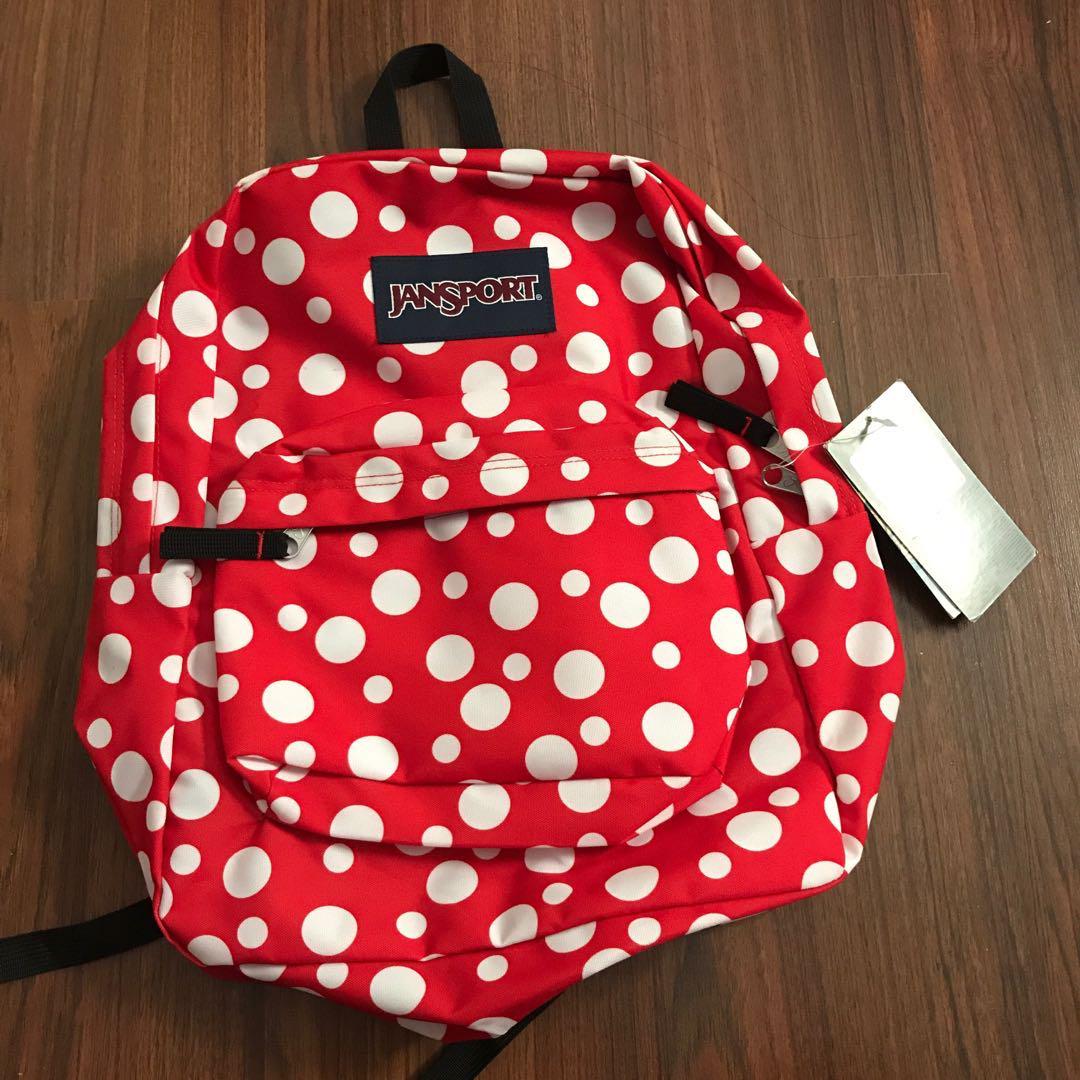 jansport gold polka dot