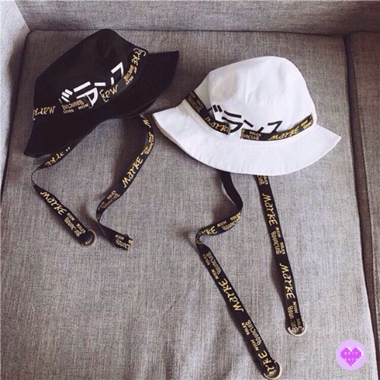 korean cap with long strap