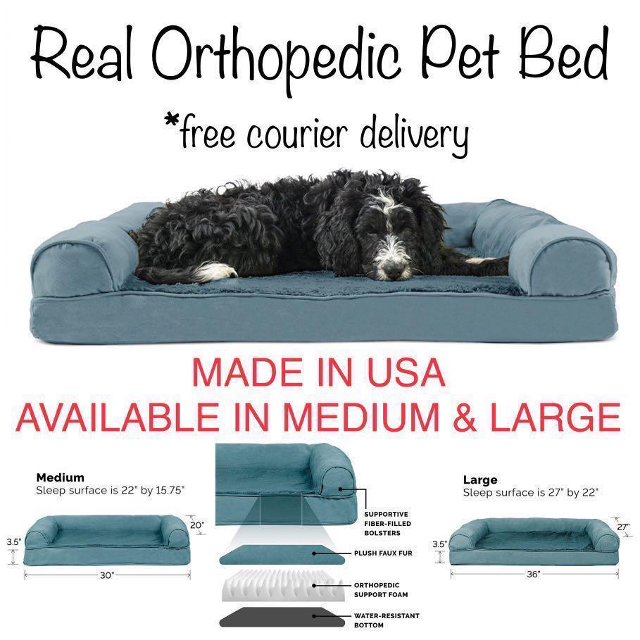 Made In Usa Furhaven Orthopedic Dog Couch Sofa Bed For Dogs And Cats Pet Supplies For Dogs Dog Food On Carousell