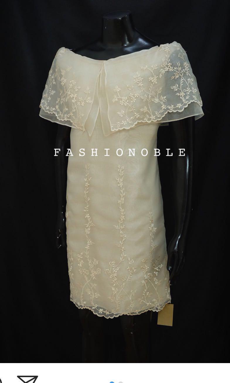 off shoulder filipiniana gown
