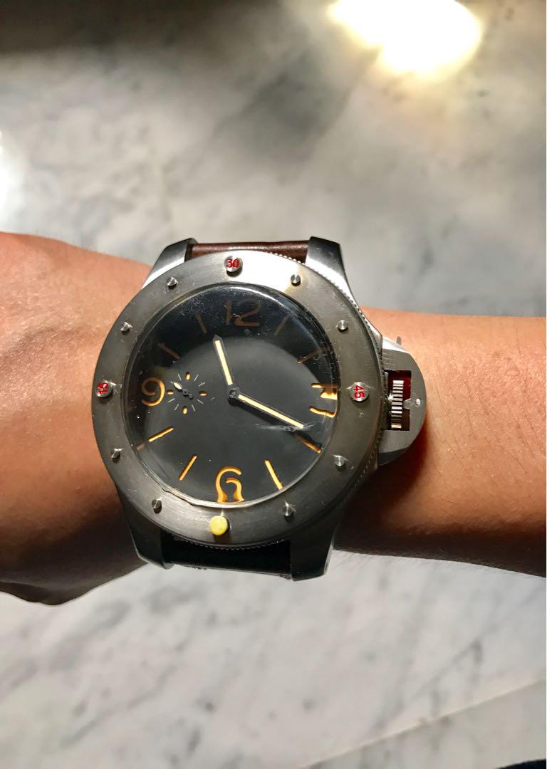 Parnis 60mm titanium steel watch