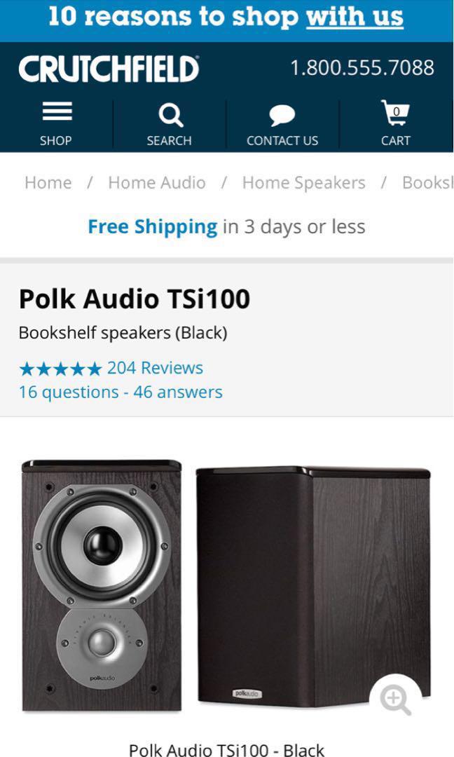Polk Audio TSI 100 Bookshelf speakers for sale, Audio, Soundbars