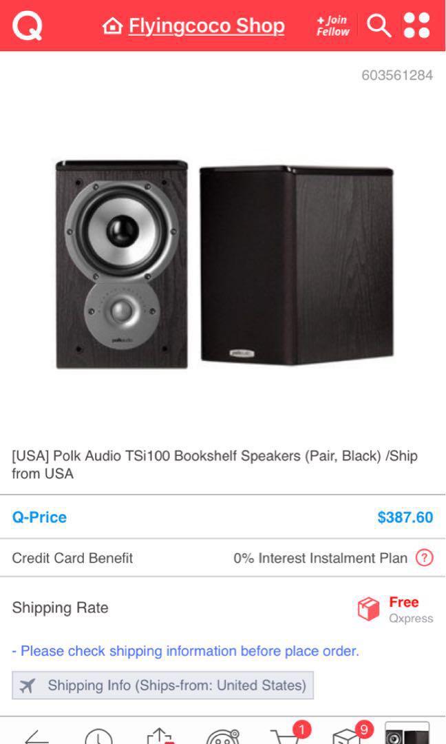 Polk Audio TSI 100 Bookshelf speakers for sale, Audio, Soundbars