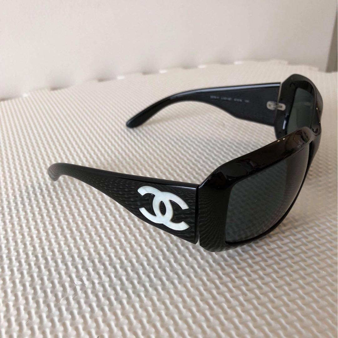 Authentic+CHANEL+Sunglasses+CC+Mother+of+Pearl+Black+5076h for sale online