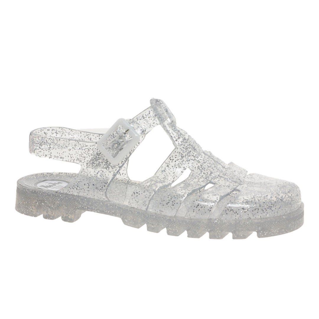 clear glitter jelly slides