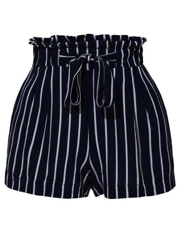 Paperbag shorts striped clearance