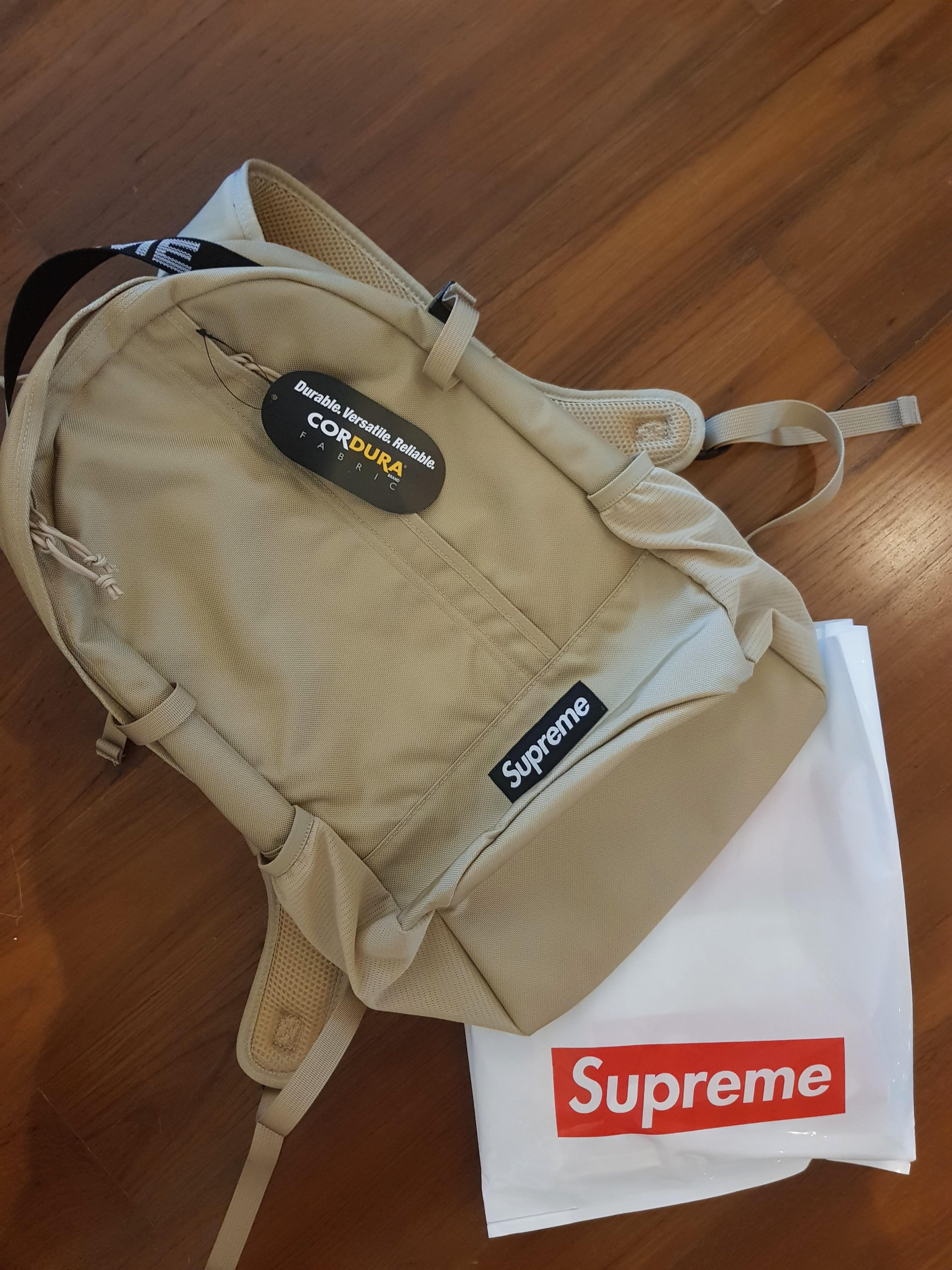 supreme backpack ss18 tan