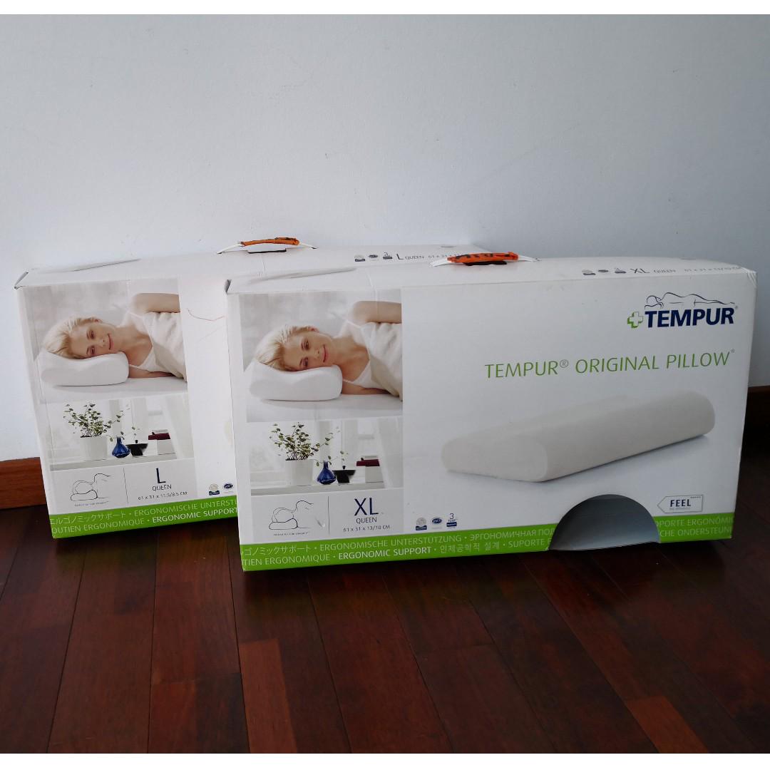 Two Tempur Original Pillow Free Extra Pillow Case Furniture