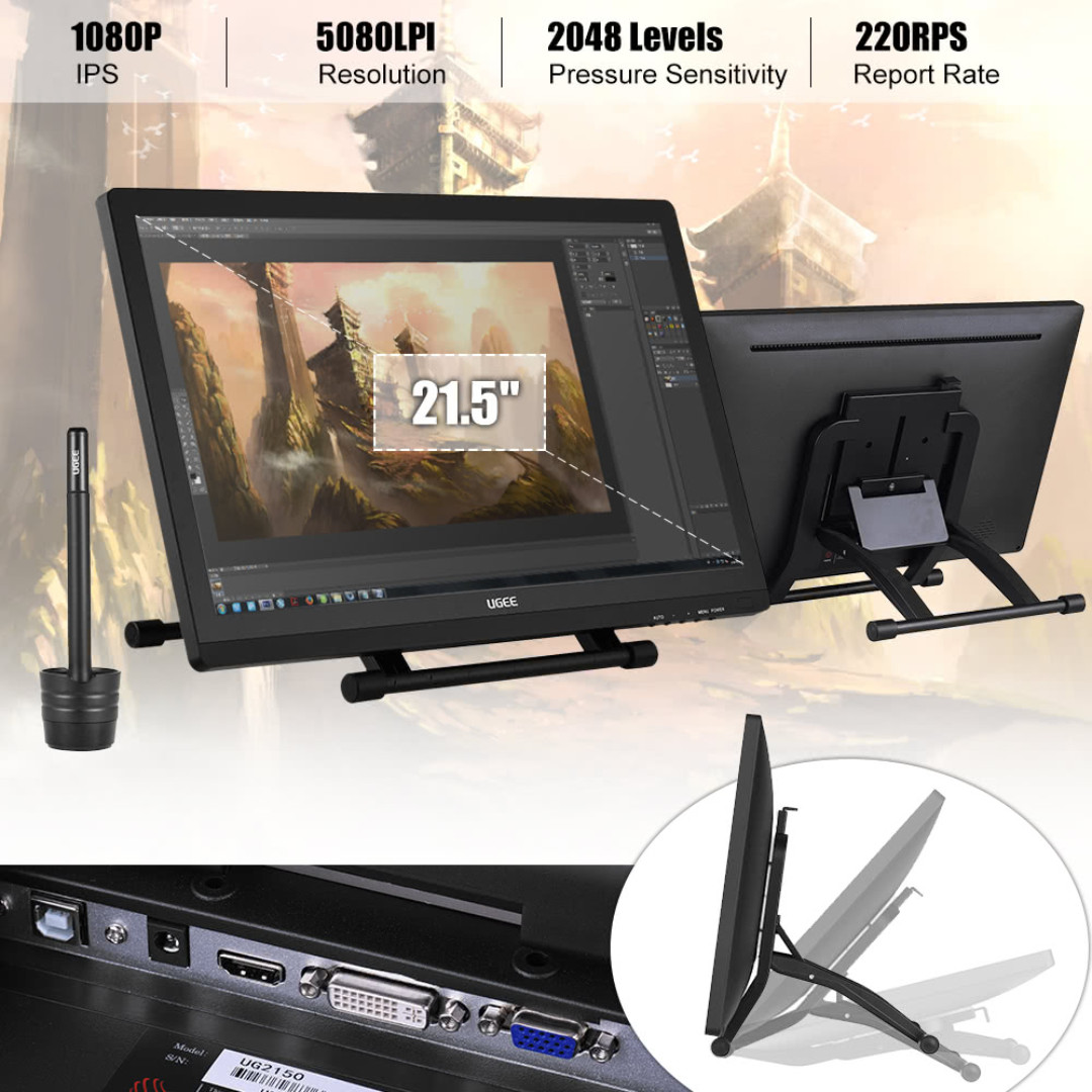 Ugee Ug 2150 21 5 Ips Hd Vesa Mount Pen Tablet Monitor