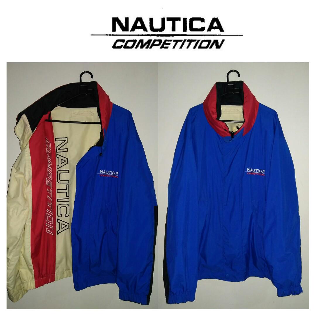 Vintage Nautica Competition 90 S Reversible Jacket Big Logo