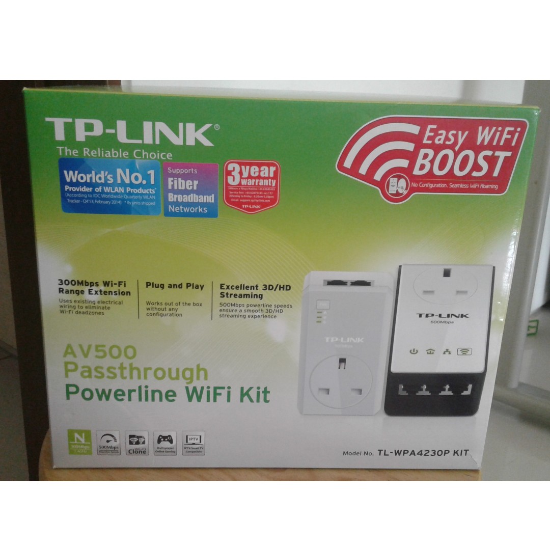 WIFI BOOSTER TPLink AV500 Passthrough Powerline WIFI Extender (TL