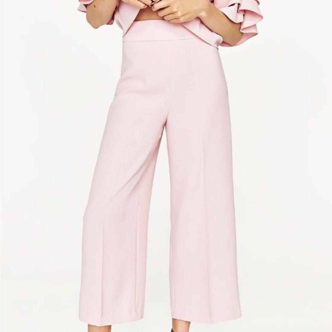 zara pink trousers