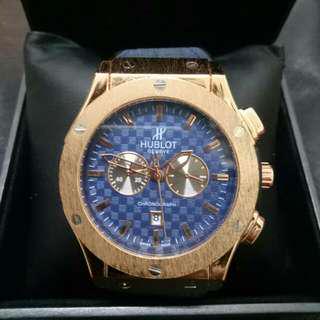 Blue Leather Strap. Blue Face. Battery Operated