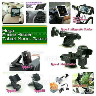 20 Assorted Phone Holder / Mount for cars Motorcycle and Bicycle