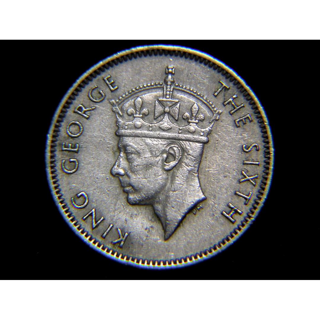 1950年英屬毛里求斯島殖民徽1/4盧比鎳幣(英皇佐治六世像), 興趣及遊戲, 收藏品及紀念品, 錢幣- Carousell