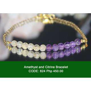 Amethyst and Citrine Bracelet