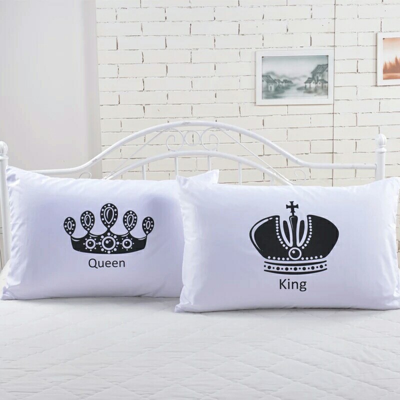 2pcs Royal Crown Bedding Pillow Covers Queen King Cat Designer Pillowcase White Case Furniture Others On Carou - King And Queen Crown Bedding 2pcs Royal Crown Bedding Pillow Covers Queen King Cat Designer Pillowcase White Case Furniture Others On Carou - King And Queen Crown Bedding