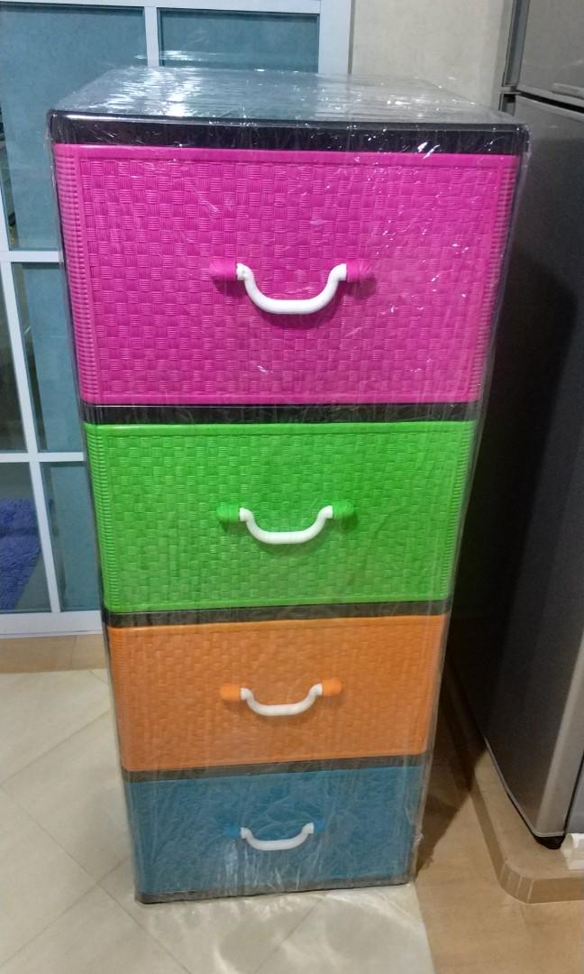 4 tier Rainbow Plastic Drawer, Furniture & Home Living, Furniture