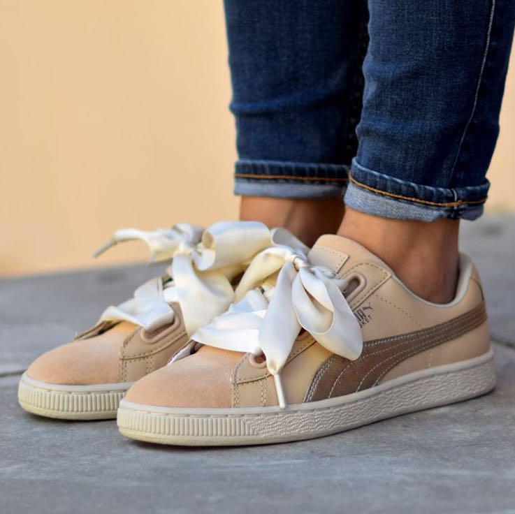 BNIB Puma Basket Heart Up (Natural Vachetta) #HariRaya35, Women's Fashion,  Shoes, Sneakers on Carousell