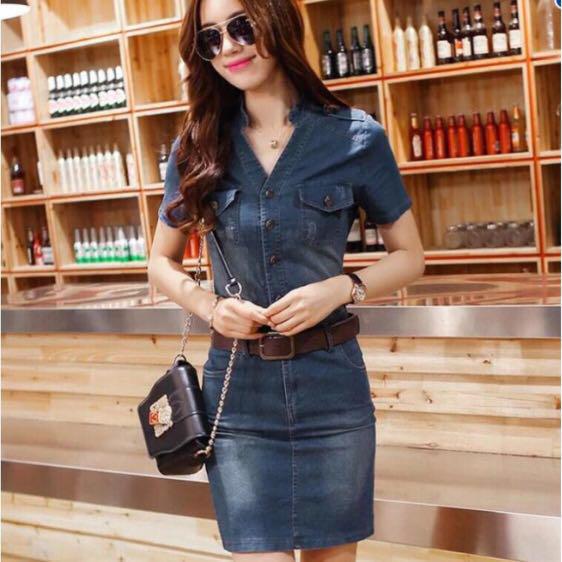 jeans midi dress for women