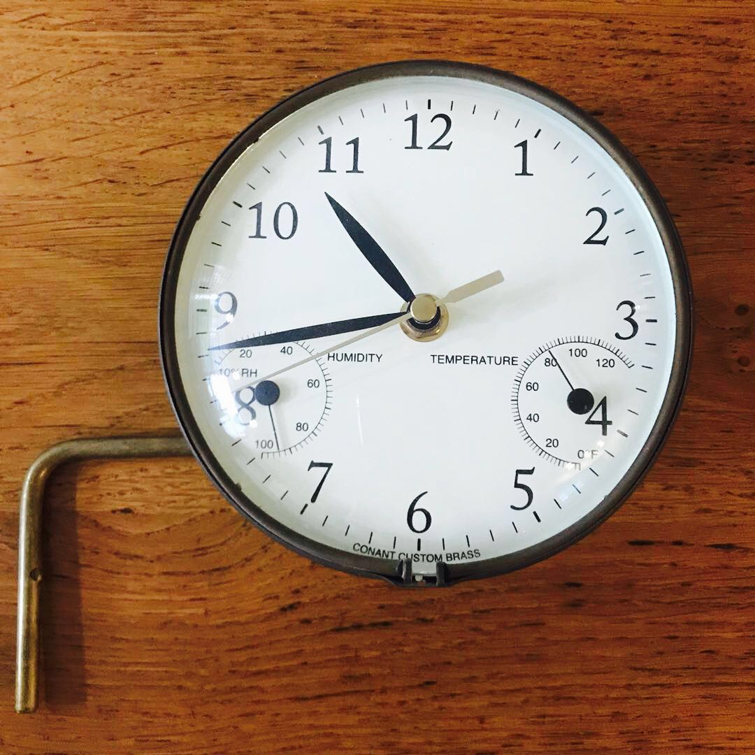 Conant Custom Brass CTH16 Veranda Clock with Thermometer and Hygrometer