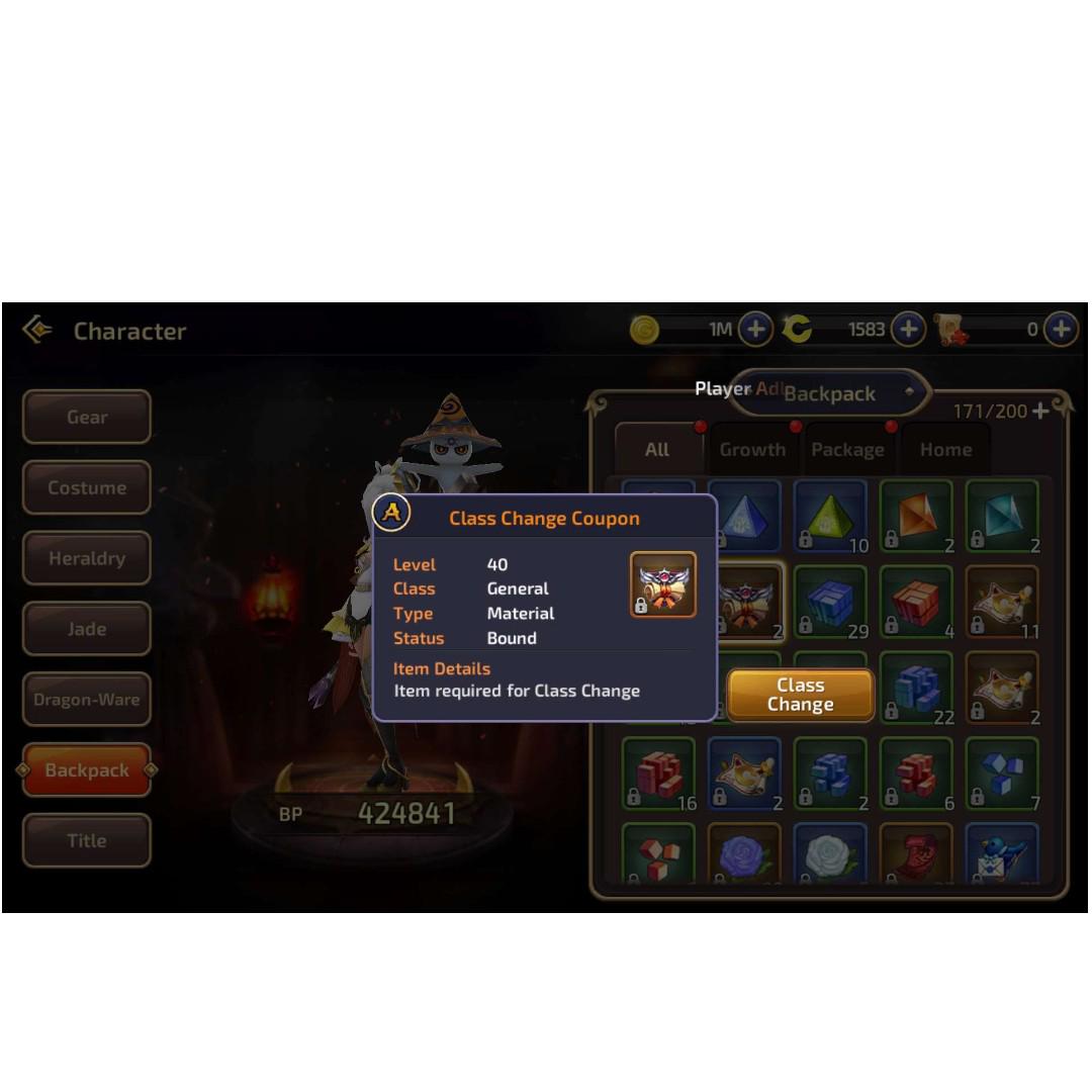 Dragon nest m class change coupon