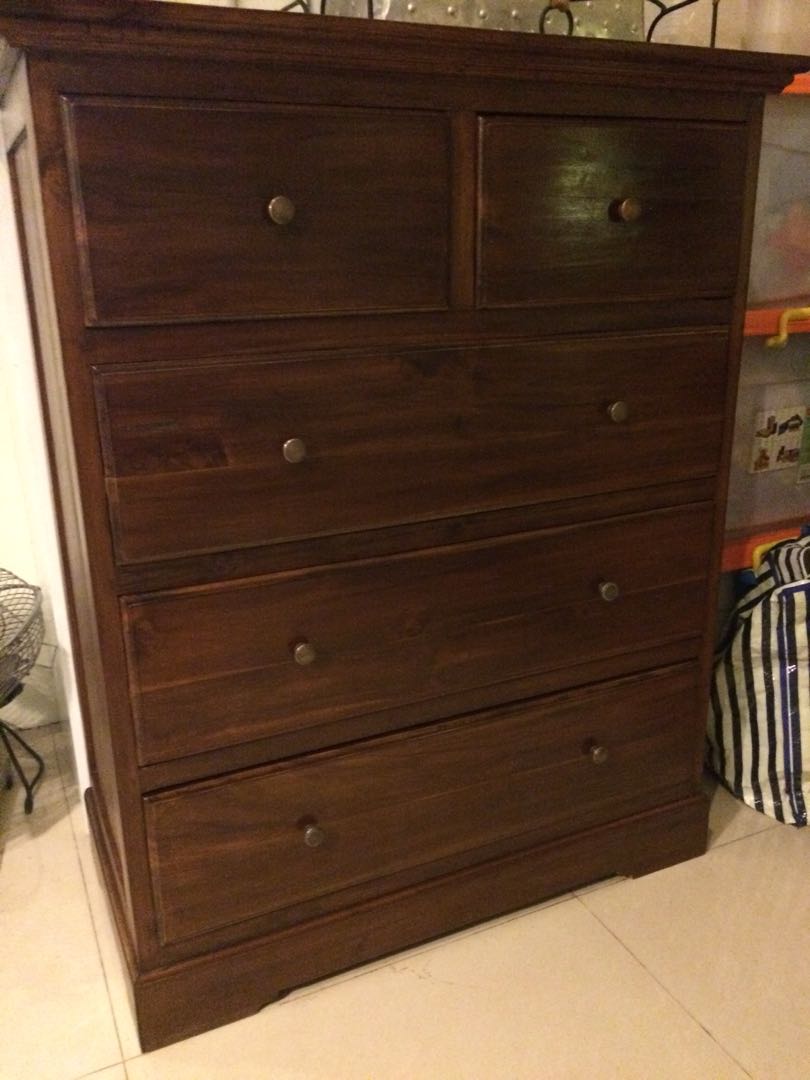 Drawer Kayu Jati Natural Brown Perabotan Rumah Di Carousell