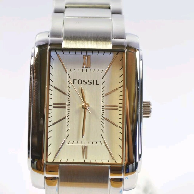 Free Ship Fossil Pr5412 Silver Tone Men S Stainless Steel Rectangular Watch Men S Fashion Watches On Carousell