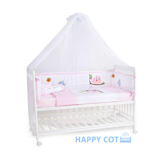 Happy Wonder 5 In 1 Convertible Baby Cot With Ikea Cot Mattress