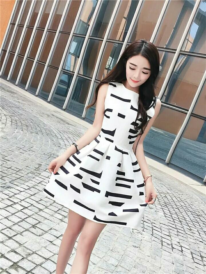 A1 15 Christmas Sales korean style printed tutu dress Sleeveless vest princess dress