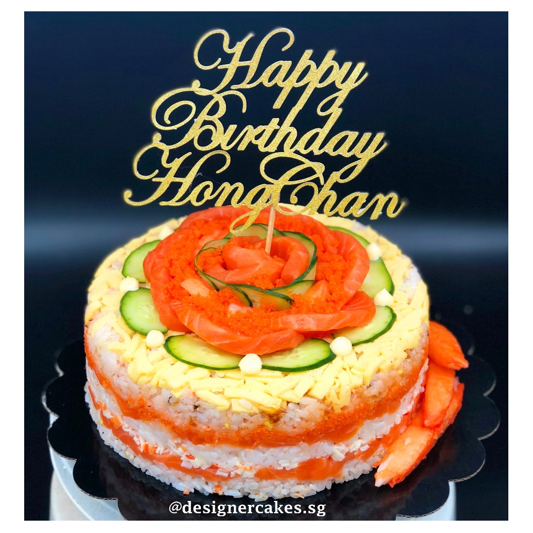 Real Sushi Cake Salmon Sashimi Sushi Rice Food Drinks Baked Goods On Carousell