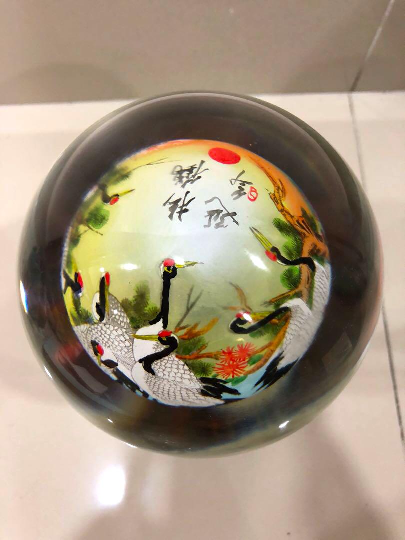 Reverse Glass Artwork Chinese Inner Painting Landscape Hand