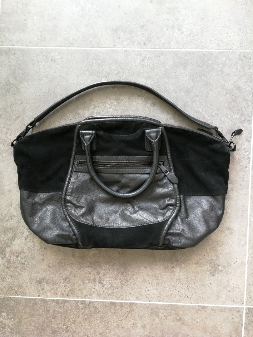 Topshop black leather bag on sale