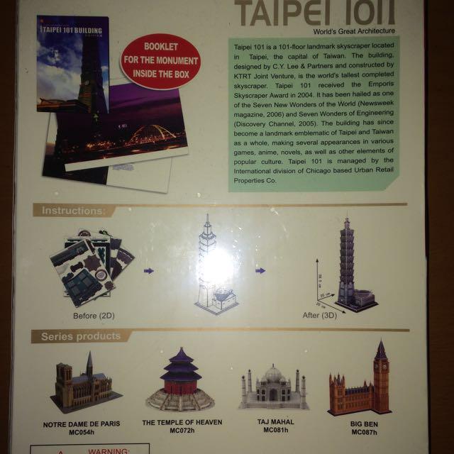 UNOPENED NEW Taipei 101 Paper Model, Hobbies & Toys, Toys & Games on ...