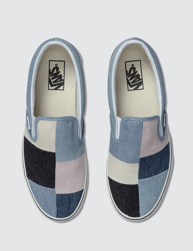 vans slip on patchwork denim