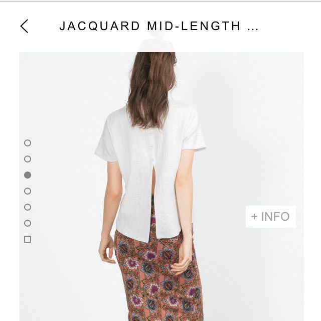 ZARA Jacquard Mid Length Skirt Knee Midi Pencil