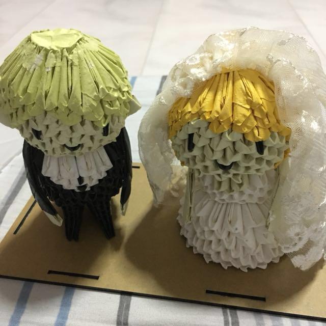 3d Origami Bride Groom Box Included Design Craft Handmade